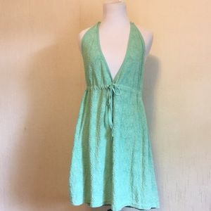 Terry cloth halter dress/swimsuit cover-up